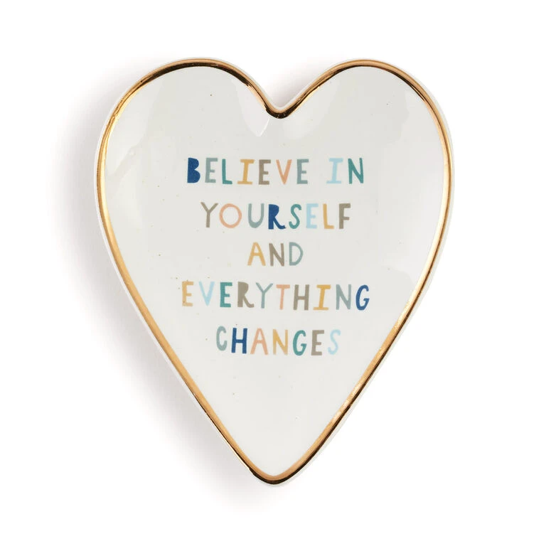 Demdaco Believe In Yourself Art Heart Trinket Dish 3 Demdaco Believe In Yourself Art Heart Trinket Dish