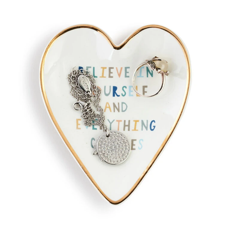 Demdaco Believe In Yourself Art Heart Trinket Dish 5 Demdaco Believe In Yourself Art Heart Trinket Dish - Image 3