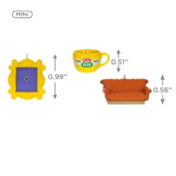 Hallmark Mini Friends Coffee Cup, Frame And Couch Ornaments, Set Of 3 -Home Improvement Store Central Perk Mug Couch Frame Keepsake Ornaments 2199QXM9257 03