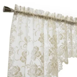Habitat Limoges Sheer Rod Pocket Delicate Scalloped Bottom Hem Floral Lace Design Swag Valance Set 72" X 32" 6 Habitat Limoges Sheer Rod Pocket Delicate Scalloped Bottom Hem Floral Lace Design Swag Valance Set 72" X 32" -Home Improvement Store GUEST 004e8e68 71f7 4c2b bc33 83126a4916f7