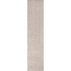 Xlendi High-Low Pile Moroccan Geometric Indoor/Outdoor Area Rug - JONATHAN Y