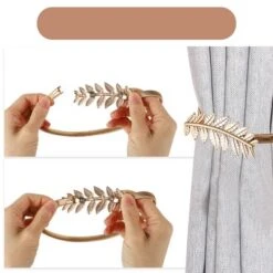 Unique Bargains Metal Curtain Holdback Gold Tone 2 Pcs