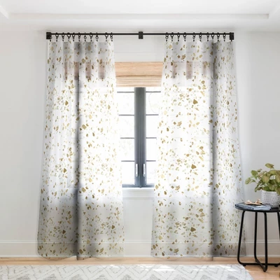 Nature Magick Metallic Gold Terrazzo Sparkle Single Panel Sheer Window Curtain - Deny Designs 8 Nature Magick Metallic Gold Terrazzo Sparkle Single Panel Sheer Window Curtain - Deny Designs - Image 6