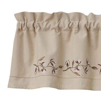 Park Designs Cotton Blossom Embroidered Lined Valance 60'' X 14'' 4 Park Designs Cotton Blossom Embroidered Lined Valance 60'' X 14'' - Image 2
