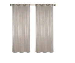 Metallic Blackout Thermal Grommet Curtain Panels (Set Of 2 Blush)