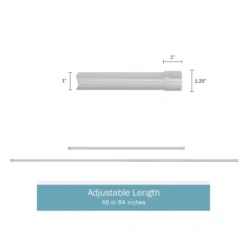 1-Inch Curtain Rod- Decorative End Cap Style Finials And Hardware- For Home Decor In Bedroom And Kitchen, 48-84-Inch By Hastings Home (Silver)