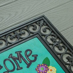 Evergreen Black Fleur Scroll Sassafras Floor Mat Indoor Outdoor Rubber Tray 18"x30" Fits Sassafras Inserts 10"x22" Black -Home Improvement Store GUEST 066c51cf b215 4015 9a5b 475ca226689d