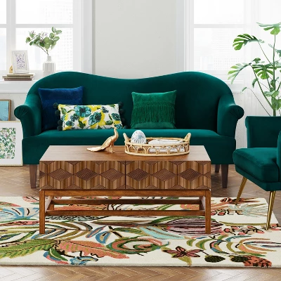 Floral Wool Tufted Area Rug Pink/White - Opalhouse™ 4 Floral Wool Tufted Area Rug Pink/White - Opalhouse™ - Image 2