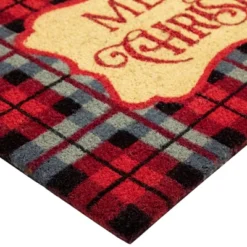 Northlight Red And Black Plaid "Merry Christmas" Rectangular Doormat 18" X 30" -Home Improvement Store GUEST 0865a06a 4592 48c1 ab97 6214b9e015f1