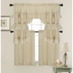Kate Aurora Country Farmhouse Living Solid Colored Cafe Kitchen Curtain Tier & Swag Valance Set 17 Kate Aurora Country Farmhouse Living Solid Colored Cafe Kitchen Curtain Tier & Swag Valance Set -Home Improvement Store GUEST 09660004 a8f7 4dba 98c2 a2de1fa511ef