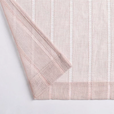 Kate Aurora Modern Chic Complete 4 Piece Striped Sheer Kitchen Curtain Tier & Valance Set 5 Kate Aurora Modern Chic Complete 4 Piece Striped Sheer Kitchen Curtain Tier & Valance Set - Image 3