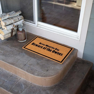 BirdRock Home Beware Of Owner Coir Front Door & Entry Doormat - 18" X 30" 8 BirdRock Home Beware Of Owner Coir Front Door & Entry Doormat - 18" X 30" - Image 6