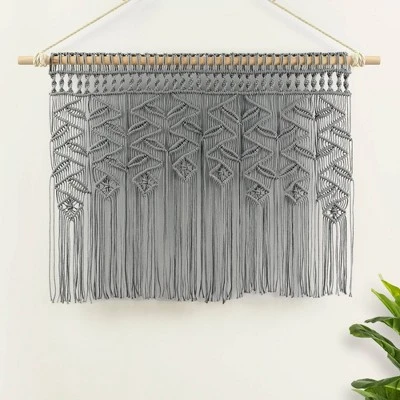 30"x40" Boho Macrame Leaf Cotton Kitchen Curtain Valance - Lush Décor 2 30"x40" Boho Macrame Leaf Cotton Kitchen Curtain Valance - Lush Décor