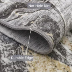 8x10 Rugs Washable Modern - Abstract Grey Area Rug For Living Room, Non-Shedding Low Pile Carpet, Easy Clean -Home Improvement Store GUEST 0bc424c1 72f8 4611 833e e0dd3ee87fec