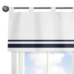 Sweet Jojo Designs Window Valance Treatment 54in. Hotel White And Blue -Home Improvement Store GUEST 0bd97f4f 28bc 4083 8f4f e78ec17334b6