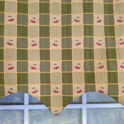 RLF Home 100% Cotton Cherry Squares Regal With Poly/Cotton Lining Rod Pocket Valance 50" X 15" Green -Home Improvement Store GUEST 0be2eb64 cf31 4e34 9db3 d7dbf721492a