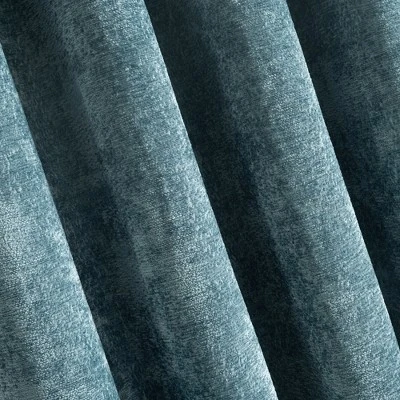 Lush Décor Aspen Luxury Velvet Chenille Window Curtain Panel Dusty Blue Single 52x84 4 Lush Décor Aspen Luxury Velvet Chenille Window Curtain Panel Dusty Blue Single 52x84 - Image 2