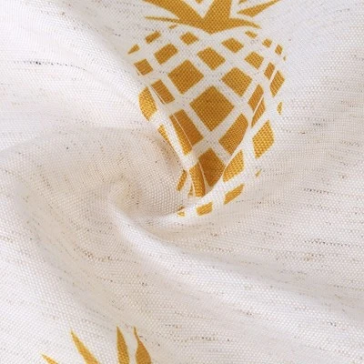 Trinity Pineapple Print Linen Blend Kitchen Tier Curtains For Bathroom Small Half Window Cafe 5 Trinity Pineapple Print Linen Blend Kitchen Tier Curtains For Bathroom Small Half Window Cafe - Image 3