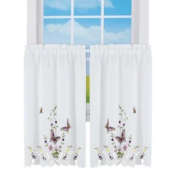 Collections Etc Embroidered Lavender Butterfly Floral Window Curtains -Home Improvement Store GUEST 0d457a5a 0cfb 48e9 969f 9f494c3c5c86