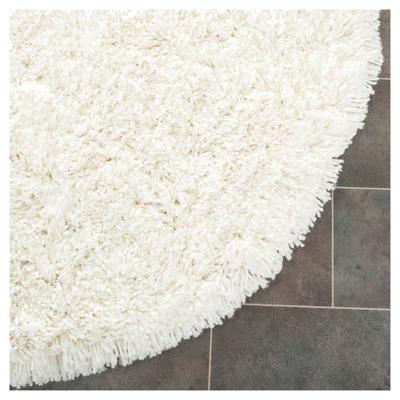 White Solid Shag And Flokati Tufted Round Accent Rug 4' - Safavieh 3 White Solid Shag And Flokati Tufted Round Accent Rug 4' - Safavieh