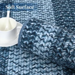 Coucheta 2x10 Runner Rug, Washable Area Rug For Living Room, Vintage Braided Print Carpet, Low Pile Non-Shedding Kitchen Rugs With Non Slip,Gray&Blue -Home Improvement Store GUEST 0f25f552 781d 46f7 a38d 38d1d8c81e49