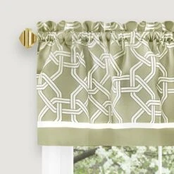 Kate Aurora Geometric Crescent 3 Piece Rod Pocket Cafe Kitchen Curtain Tier & Valance Set -Home Improvement Store GUEST 0fcdd7a3 5d24 45b1 9609 7a20e2556000