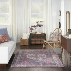 Nicole Curtis Machine Washable Bordered Southwestern Indoor Rug -Home Improvement Store GUEST 10bae311 3070 450a a088 8cd76654c207