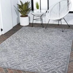 Portmany Neutral Diamond Trellis Indoor/Outdoor Area Rug - JONATHAN Y -Home Improvement Store GUEST 10c8dc47 8937 4f5e 99b0 25db32a581ec