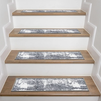 World Rug Gallery Distressed Contemporary Bohemian Non-Slip Stair Treads 7 World Rug Gallery Distressed Contemporary Bohemian Non-Slip Stair Treads - Image 5