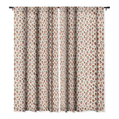 Ninola Design Strawberries Countryside Summer 84" X 50" Single Panel Room Darkening Window Curtain - Deny Designs 4 Ninola Design Strawberries Countryside Summer 84" X 50" Single Panel Room Darkening Window Curtain - Deny Designs - Image 2
