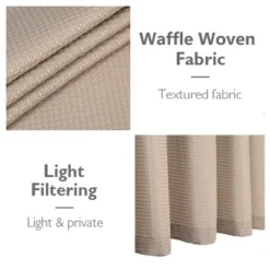 Waffle Weave Short Kitchen Tier Curtain 24 Inch Length With Valance, Taupe -Home Improvement Store GUEST 1655f9a1 7240 4083 a634 b679debba19c