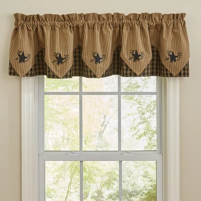 Park Designs Sturbridge Star Embroidered Valance - Black - 72''L 3 Park Designs Sturbridge Star Embroidered Valance - Black - 72''L