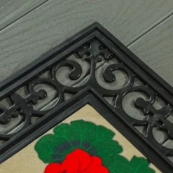 Evergreen Black Fleur Scroll Sassafras Floor Mat Indoor Outdoor Rubber Tray 18"x30" Fits Sassafras Inserts 10"x22" Black -Home Improvement Store GUEST 177be4a7 a902 4a36 9585 a9fd20853b4e