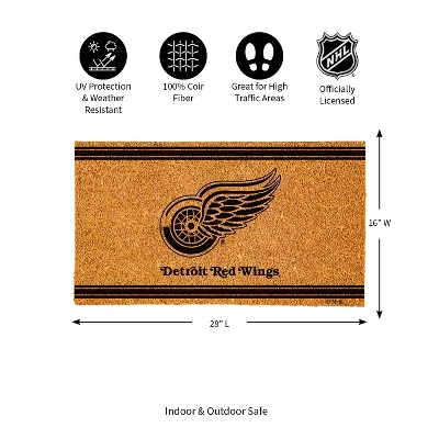 Evergreen Detroit Red Wings Logo Turf Mat, Brown- 28 X 16 Inches Indoor Outdoor Doormat 4 Evergreen Detroit Red Wings Logo Turf Mat, Brown- 28 X 16 Inches Indoor Outdoor Doormat - Image 2