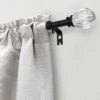 Lumi Home Furnishings 28"x48" Decorative Drapery Single Rod Set With Acrylic Pumpkin Finials Matte Black