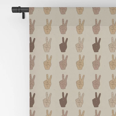 Iveta Abolina Peace Hands Tan 64" X 50" Single Panel Room Darkening Window Curtain - Deny Designs 5 Iveta Abolina Peace Hands Tan 64" X 50" Single Panel Room Darkening Window Curtain - Deny Designs - Image 3