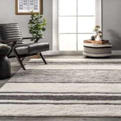 Lauren Liess X RugsUSA - Striped Wool Machine Washable Area Rug -Home Improvement Store GUEST 1a117208 d679 495a 9eaa 883445247edc