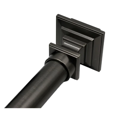 Linen Avenue Metal Square Single And Double Window Curtain Rod Set 3 Linen Avenue Metal Square Single And Double Window Curtain Rod Set