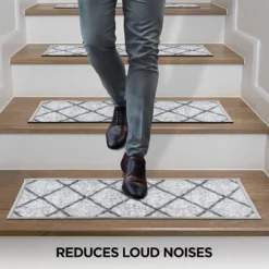 World Rug Gallery Contemporary Trellis Non-Slip Stair Treads -Home Improvement Store GUEST 1baf9040 0ef6 4fa4 b54f 5e935ff8e0f9