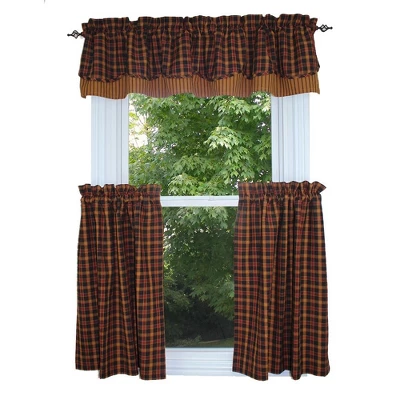 Home Collections By Raghu Homestead Black Fairfield Valance, 72x15.5 3 Home Collections By Raghu Homestead Black Fairfield Valance, 72x15.5