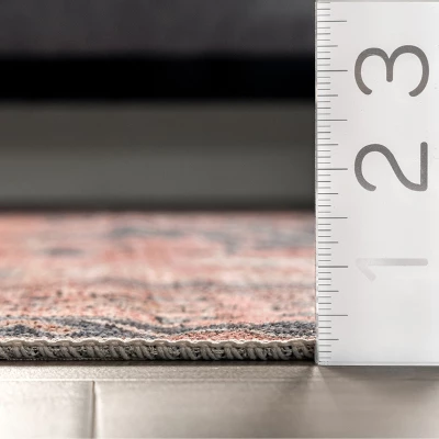 NuLOOM Medallion Bordered Machine Washable Area Rug 4 NuLOOM Medallion Bordered Machine Washable Area Rug - Image 2