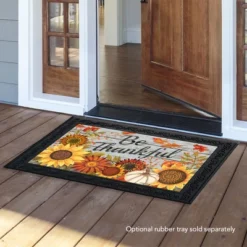 Be Thankful Flowers Doormat 18" X 30" Indoor Outdoor Briarwood Lane -Home Improvement Store GUEST 1d0668eb 40b6 4d55 8ec3 8076314ebe32