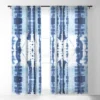 Jacqueline Maldonado Paradigm Blue Single Panel Sheer Window Curtain 64" X 50" - Deny Designs
