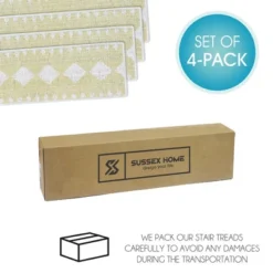 SussexHome Diamond Design Cotton Anti-Slip Stair Treads, 9” X 28“ -Home Improvement Store GUEST 1d4dbdbd e2db 4e14 985c 41dabc63b3cc