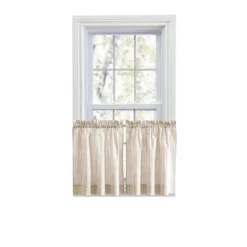 Ellis Curtain Plaza Classic Ticking Stripe Printed 1.5" Rod Pocket Tailored Tiers Tan -Home Improvement Store GUEST 1e5085f7 07b6 4fec 9cac b2956b21fa51