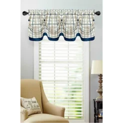 Kate Aurora Country Farmhouse Plaid 3 Pc Tattersall Cafe Kitchen Curtain Tier & Valance Set -Home Improvement Store GUEST 1ed09957 4804 4044 9598 3c4b7525632f