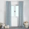 Bacati - Grey/Aqua Triangles Boys Cotton Printed Single Window Curtain Panel
