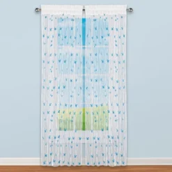 Collections Etc 3D Spring Butterfly Semi-Sheer Curtain Panel