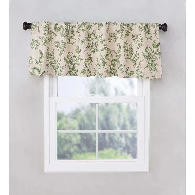 Botanical Toile Insulated Double-Lined Valance, 42"W X 14"L 3 Botanical Toile Insulated Double-Lined Valance, 42"W X 14"L