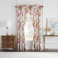 60"x16" Forever Peony Window Valance Berry - Waverly